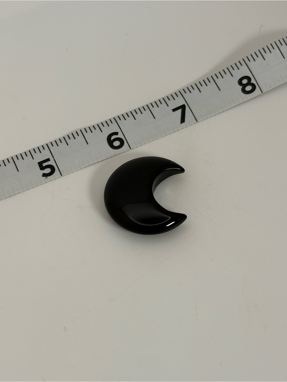 NEW Black Tourmaline Crescent Moon Crystal Carved Stone